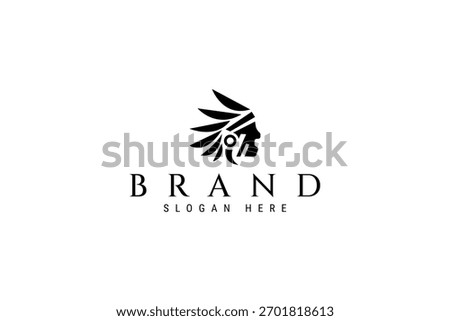 Native Indian Apache Tribe Logo Icon Vector Design Template