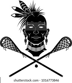 Native Indian Lacrosse Silhouette Symbol