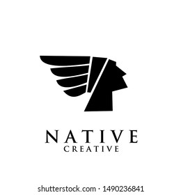 native indian logo icon designs vector illustration template