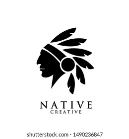 native indian logo icon designs vector illustration template