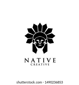 Native Apache Indian Logo Icon Designs Stock Vector (Royalty Free ...