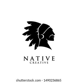 native indian logo icon designs vector illustration template