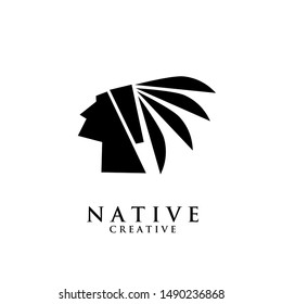 native indian logo icon designs vector illustration template