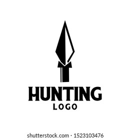 Native Indian Spear Arrowhead for Hunting, Hunt, Hunter Vintage Grunge Retro Hipster Logo Design