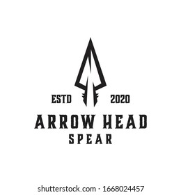 Native Indian Spear Arrowhead for Hunting, Hunter Vintage and Hipster Logo Design vector illustration