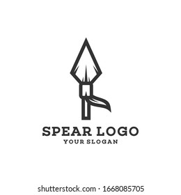 Native Indian Spear Arrowhead for Hunting, Hunter Vintage and Hipster Logo Design vector illustration