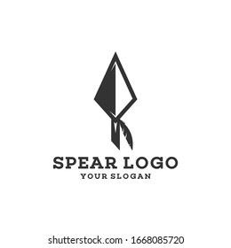 Native Indian Spear Arrowhead for Hunting, Hunter Vintage and Hipster Logo Design vector illustration