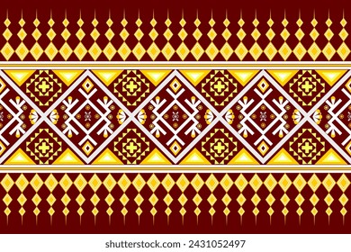 native indigo ethnic Ikat Oriental ethnic seamless pattern traditional background Design for carpet,wallpaper,clothing,wrapping,batik,fabric,Vector illustration embroidery style.