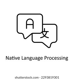 Native Language Processing  Vector    outline Icons. Simple stock illustration stock