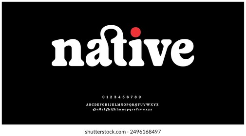 Native Modern abstract digital alphabet font. Minimal technology typography, Creative urban sport fashion futuristic font and with numbers. vector illustration	