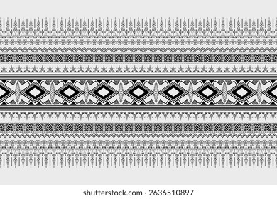 Native monochrome abstract Ethnic geometric black and white pattern. Tribal seamless background.. Aztec folk embroidery. Traditional African stripes. Design for carpet, wallpaper, wrapping, fabric