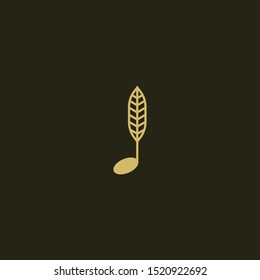 Native Music Logo Icon Design Template. Feather, Note, Elegant, Luxury, Modern Vector