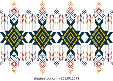 Native Navajo American Southwestern  seamless Pattern Textile Fabric motif bohemian Tribal Southwest Aztec navajo culture american indian repeat Green Red for wallpaper,decoration,fashion,background