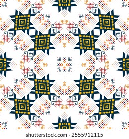 Native Navajo American Southwestern  seamless Pattern Textile Fabric motif bohemian Tribal Southwest Aztec navajo culture american indian repeat Green Red for wallpaper,decoration,fashion,background