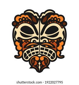 Native New Zealand. Maori. Tattoo On The Face. Mask. Vector Illustration.
