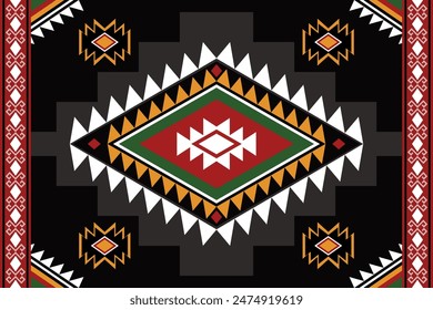 Natives Muster Afrikanisch Amerikanisch Indisches Ornament Geometrisches Gewebe Nahtloses Muster
