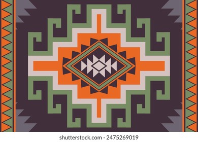 Patrón nativo Tela geométrica de ornamento indio tribal afroamericano sin patrón