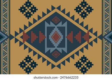 Native pattern African American tribal Indian ornament geometric fabric seamless pattern	