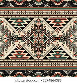 Patrón nativo patrón de ornamento indio tribal americano textura geométrica étnica textil tribal azteca patrón tejido navajo mexicano sin costuras Vector decoración moda