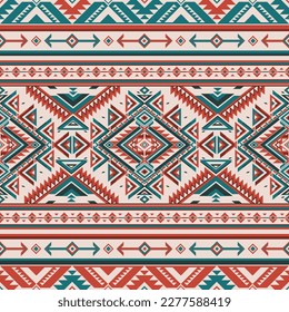 Native pattern american tribal indian ornament pattern geometric ethnic textile texture tribal aztec pattern navajo mexican fabric seamless Vector decoration fashion