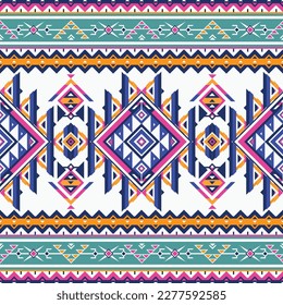 Native pattern american tribal indian ornament pattern geometric ethnic textile texture tribal aztec pattern navajo mexican fabric seamless Vector decoration fashion