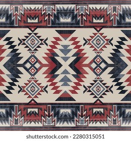 Native pattern american tribal indian ornament pattern geometric ethnic textile texture tribal aztec pattern navajo mexican fabric seamless Vector decoration fashion