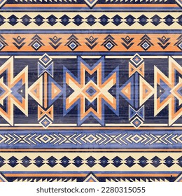 Patrón nativo patrón de ornamento indio tribal americano textura geométrica étnica textil tribal azteca patrón tejido navajo mexicano sin costuras Vector decoración moda