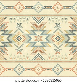 Native pattern american tribal indian ornament pattern geometric ethnic textile texture tribal aztec pattern navajo mexican fabric seamless Vector decoration fashion