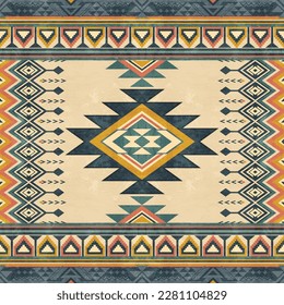 Native pattern american tribal indian ornament pattern geometric ethnic textile texture tribal aztec pattern navajo mexican fabric seamless Vector decoration fashion