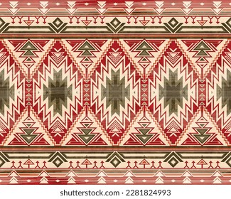 Native pattern american tribal indian ornament pattern geometric ethnic textile texture tribal aztec pattern navajo mexican fabric seamless Vector decoration fashion