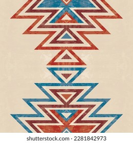 Native pattern american tribal indian ornament pattern geometric ethnic textile texture tribal aztec pattern navajo mexican fabric seamless Vector decoration fashion