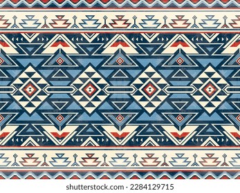 Native pattern american tribal indian ornament pattern geometric ethnic textile texture tribal aztec pattern navajo mexican fabric seamless Vector decoration carpet batik folk aztec fashion