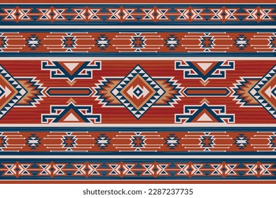 Native pattern american tribal indian ornament pattern geometric ethnic textile texture tribal aztec pattern navajo mexican fabric seamless Vector decoration carpet batik folk aztec fashion