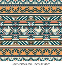 Native pattern american tribal indian ornament pattern geometric ethnic textile texture tribal aztec pattern navajo mexican fabric seamless Vector decoration fashion