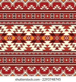 Native pattern american tribal indian ornament pattern geometric ethnic textile texture tribal aztec pattern navajo mexican fabric seamless Vector decoration fashion