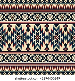 Native pattern american tribal indian ornament pattern geometric ethnic textile texture tribal aztec pattern navajo mexican fabric seamless Vector decoration fashion