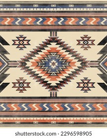 Native pattern american tribal indian ornament pattern geometric ethnic textile texture tribal aztec pattern navajo mexican fabric seamless Vector decoration fashion