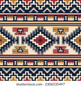 Patrón nativo patrón de ornamento indio tribal americano textura geométrica étnica textil tribal azteca patrón tejido navajo mexicano sin costuras Vector decoración moda