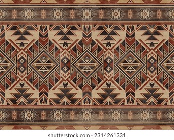 Native pattern american tribal indian ornament pattern geometric ethnic textile texture tribal aztec pattern navajo mexican fabric seamless Vector decoration fashion