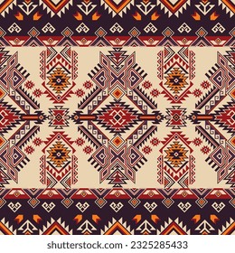 Patrón nativo patrón de ornamento indio tribal americano textura geométrica étnica textil tribal azteca patrón tejido navajo mexicano sin costuras Vector decoración moda