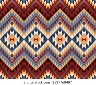 Native pattern american tribal indian ornament pattern geometric ethnic textile texture tribal aztec pattern navajo mexican fabric seamless Vector decoration fashion