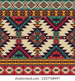 Native pattern american tribal indian ornament pattern geometric ethnic textile texture tribal aztec pattern navajo mexican fabric seamless Vector decoration fashion