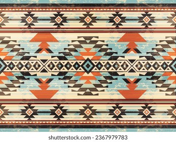 Patrón nativo patrón de ornamento indio tribal americano textura geométrica étnica textil tribal azteca patrón tejido navajo mexicano sin costuras Vector decoración moda