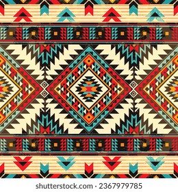 Indianisches Indianerstamm-Indianermuster aus dem Indianerstamm Indianisches Muster geometrische Textur Tribal Aztec Muster navajo mexican Gewebe nahtlose Vectordekoration Mode