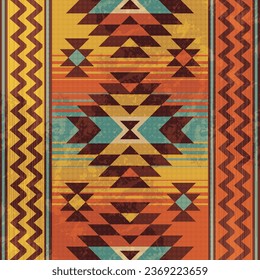 Patrón nativo patrón de ornamento indio tribal americano textura geométrica étnica textil tribal azteca patrón tejido navajo mexicano sin costuras Vector decoración moda