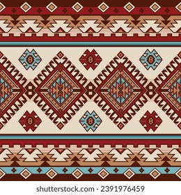 Native pattern american tribal indian ornament pattern geometric ethnic textile texture tribal aztec pattern navajo mexican fabric seamless Vector decoration fashion