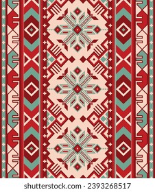 Native pattern american tribal indian ornament pattern geometric ethnic textile texture tribal aztec pattern navajo mexican fabric seamless Vector decoration fashion