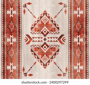 Native pattern american tribal indian ornament pattern geometric ethnic textile texture tribal aztec pattern navajo mexican fabric seamless Vector decoration fashion