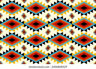 Native pattern american tribal indian ornament pattern geometric ethnic textile texture tribal aztec pattern navajo mexican fabric seamless Vector decoration fashion
