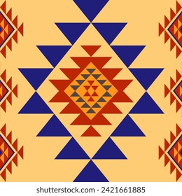 Native pattern american tribal indian ornament pattern geometric ethnic textile texture tribal aztec pattern navajo mexican fabric seamless Vector decoration fashion